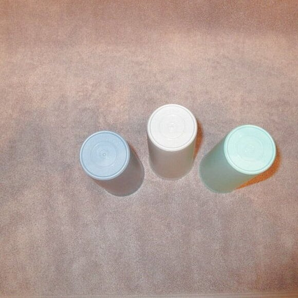 Vintage SET OF 3 Tupperware STACKING Bell TUMBLERS 12 oz COUNTRY PASTELS #1348 - Picture 5 of 8